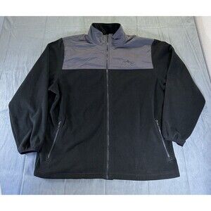 Disneyland Fleece Jacket Mens 2XL Gray Black Pockets Full Zip Mickey Disney